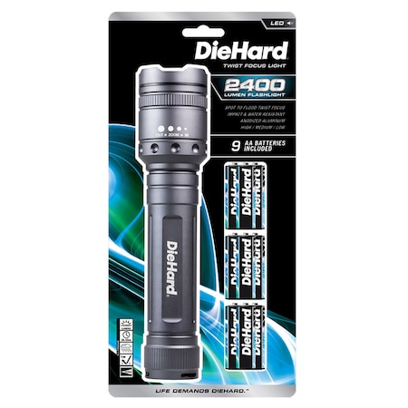 Dorcy Dorcy DieHard 2400 lm Gray LED Flashlight AA Battery 41-6124